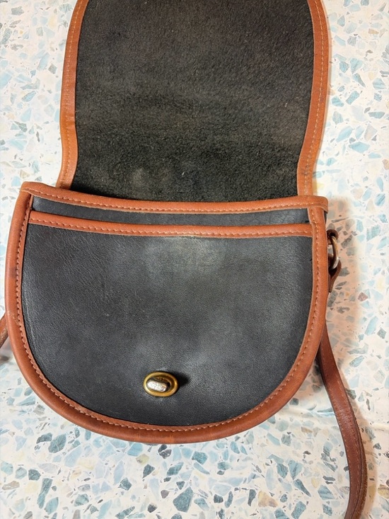 Vintage Coach Court Bag 9870 Spectator Black Brown Leather Crossbody USA - Picture 4 of 8